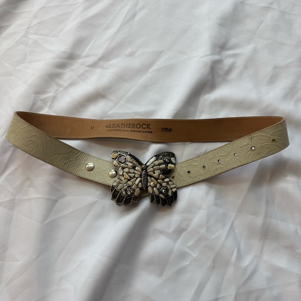 Leatherock Butterfly Buckle Belt - Tan